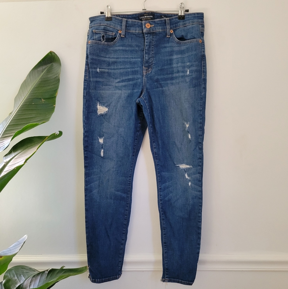 Lucky Brand Ava Skinny Mid-Rise Distressed Jean 10
